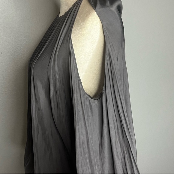 Ramy Brook Lauren Smocked Cold Shoulder Blouse Women Medium Gray Casual Career - Picture 5 of 10